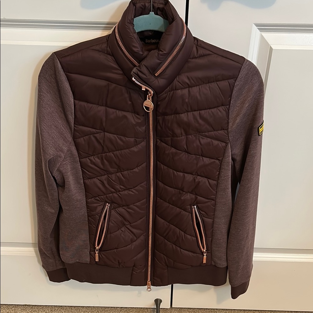 Barbour Maroon Mixed Media Jacket